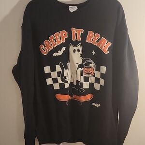 Black Halloween Graphic Sweater
